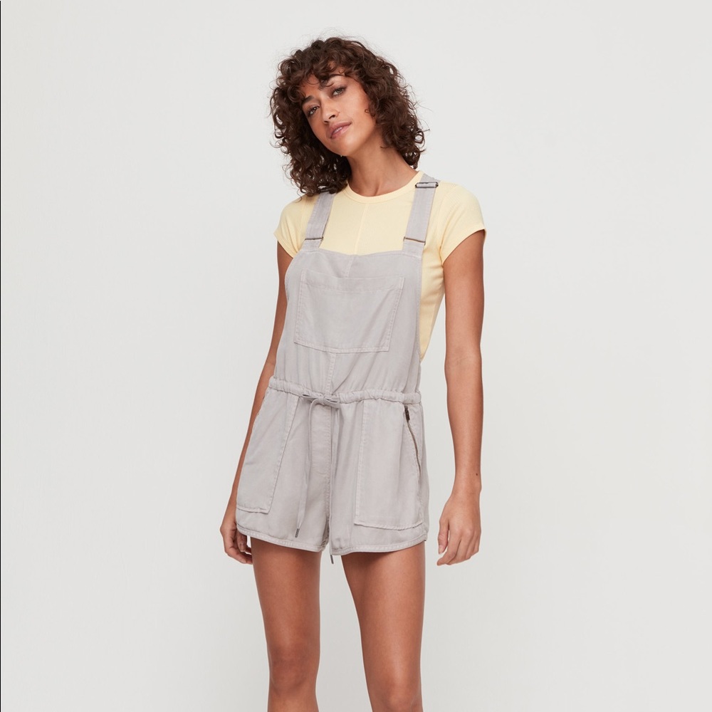 Wilfred Light Gray Lyocell Beatriz Romper Overalls
